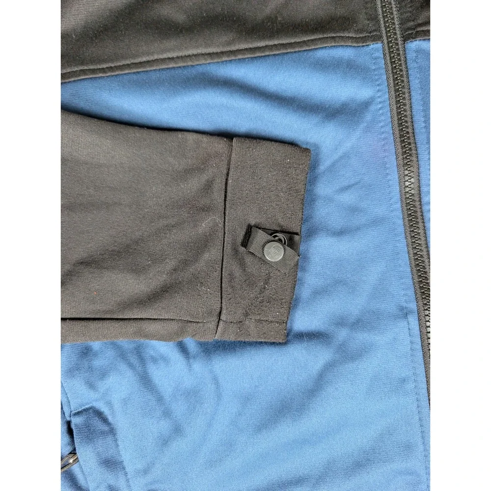 The North Face Mens Full Zip Colorblock Track Jacket Blue Black Mock Neck